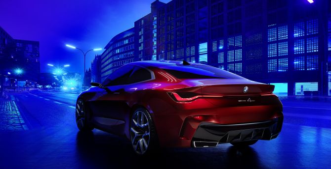 Stunning car, BMW Concept 4, rear-view wallpaper