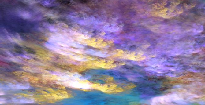Clouds, colorful, purple yellow, art wallpaper