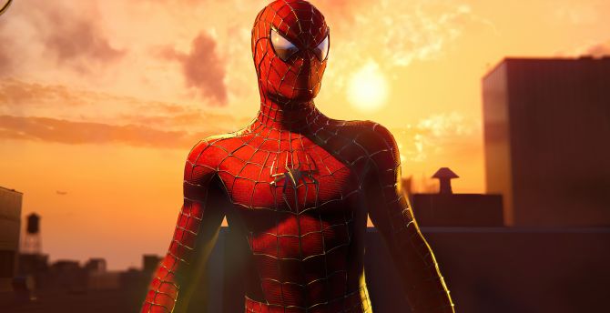 Red suit, spider-man, marvel's hero, 2023 wallpaper