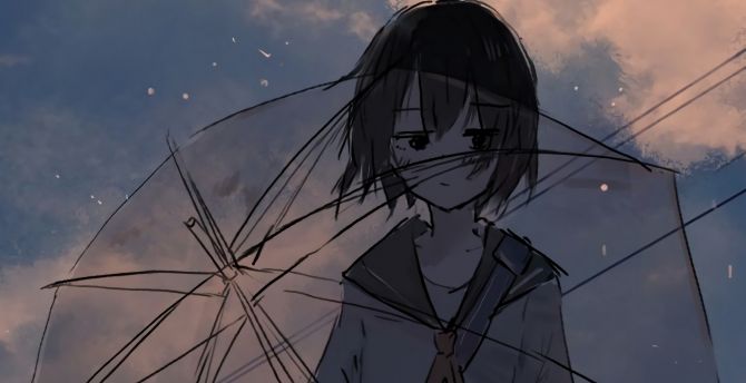 Wallpaper anime girl and umbrella, art desktop wallpaper, hd image,  picture, background, a9462b | wallpapersmug
