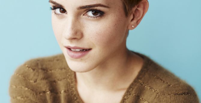 Emma watson, short hair, british celebrity wallpaper
