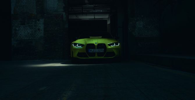 BMW M4 Competition X Alcantara, 2023, into the garage wallpaper