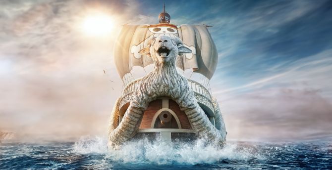 Netflix's One Piece, pirate boat wallpaper
