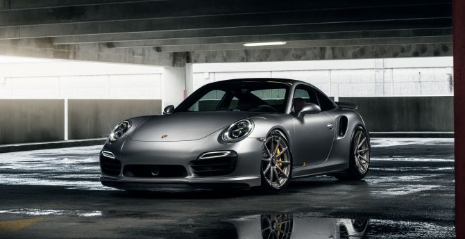 Porsche 911 Turbo, gray, sports car wallpaper