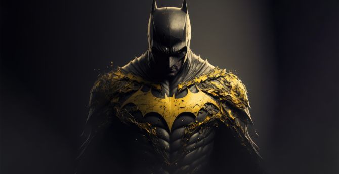 Batman, the golden suit, fan art wallpaper