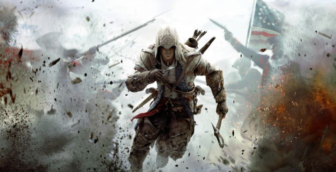 Assassin's Creed 3, game, Assassin run wallpaper