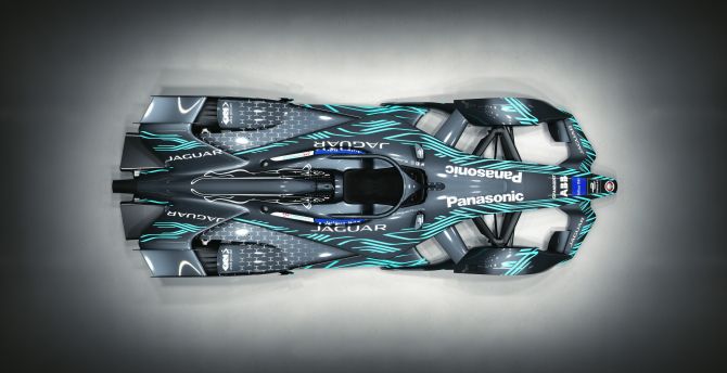 Jaguar I-Type 3, Formula E Race Car, top view, 2018 wallpaper