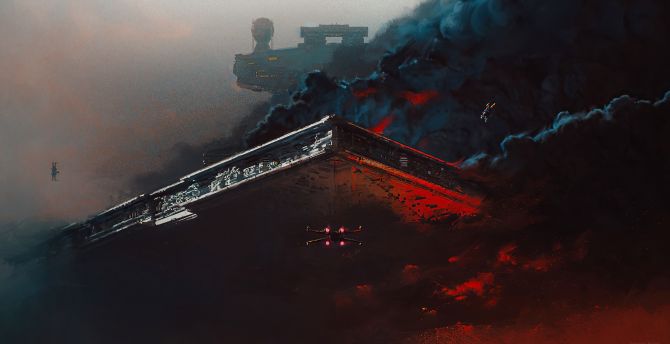 Desktop wallpaper destroyer ship, space, star wars, game, hd image