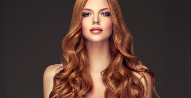 Red head, long hair, girl model, beautiful wallpaper