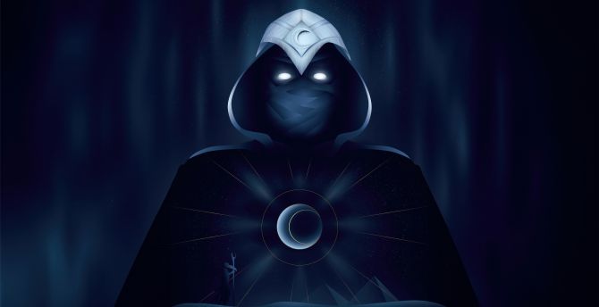 The Moon Knight, god avatar, minimal art wallpaper