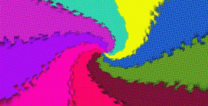 Colorful, swirl, digital art, dots wallpaper