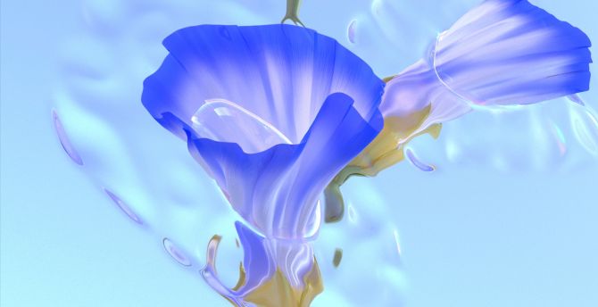 Blue flowers, abstractions wallpaper