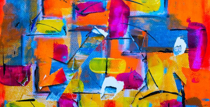Canvas, brush strokes, artwork, colorful wallpaper