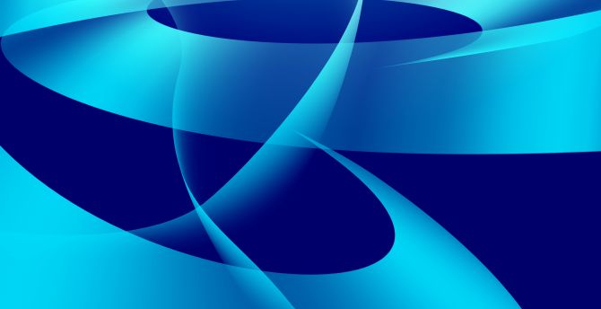 Blue waves, abstract, blue background wallpaper