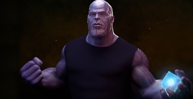 Thanos, holding Tesseract, villain, artwork wallpaper
