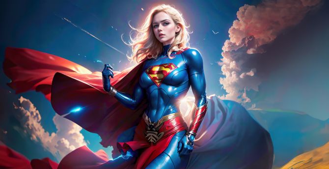Supergirl, goddess of the sky, gorgeous superhero wallpaper