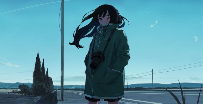 Outdoor, explorer, photography, anime girl wallpaper