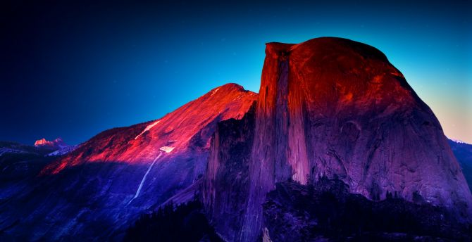Half dome, Yosemite Valley national park, sunset, nature wallpaper