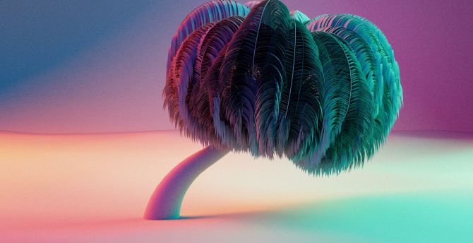 Digital art, gradient, palm tree wallpaper