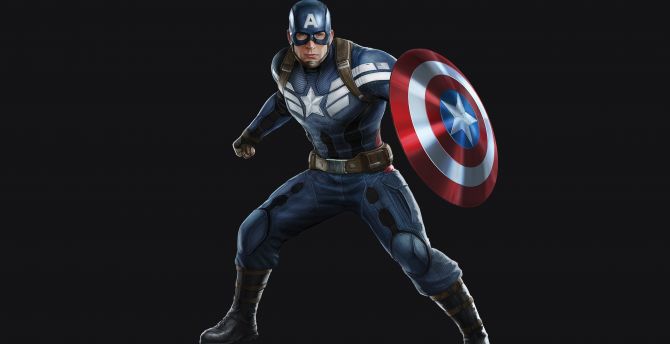 Captain America, superhero, marvel comics, minimal wallpaper
