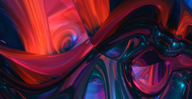 Fractal, wavy, tangled, colorful wallpaper
