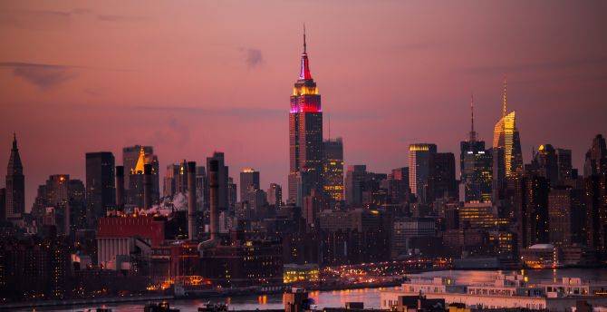 New york, sunset, Empire State Building, city, cityscape, buildings, sunset wallpaper