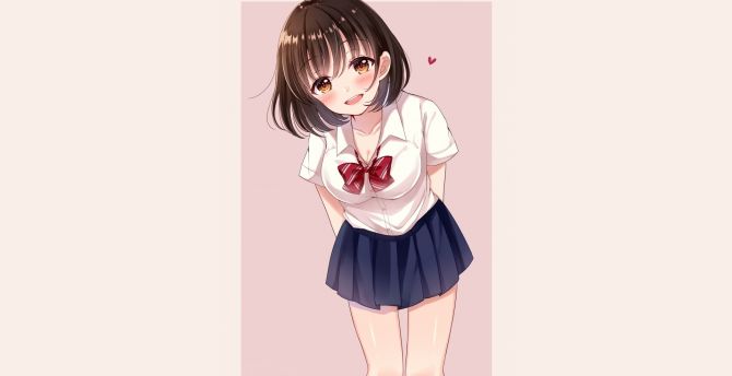 Wallpaper cute, school girl, beautiful eyes, uniform, anime desktop  wallpaper, hd image, picture, background, b25a2f | wallpapersmug