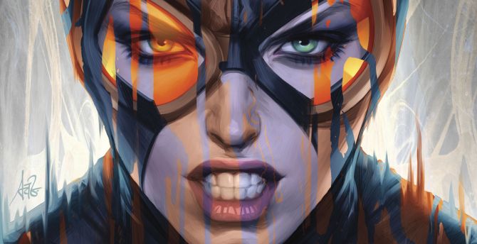 Angry Catwoman face, art wallpaper