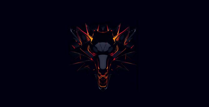 Witcher, skull, logo, dark wallpaper