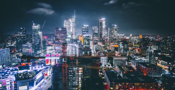 Buildings, night, Los Angeles wallpaper