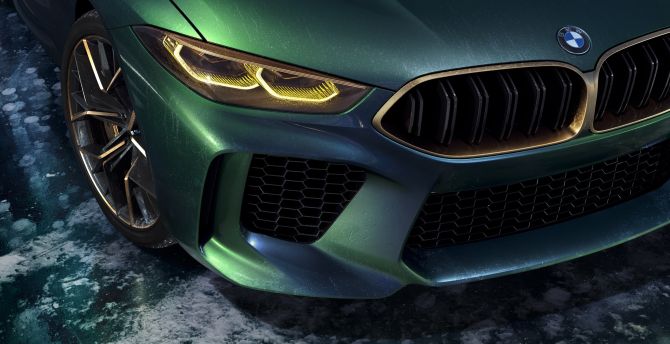 BMW Concept M8 Gran Coupé, headlights wallpaper
