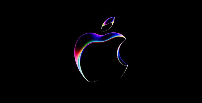 Gradient dark logo, Apple wwdc, 2023 wallpaper