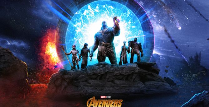 Wallpaper thanos and the black order, movie, poster desktop wallpaper, hd  image, picture, background, b41742 | wallpapersmug