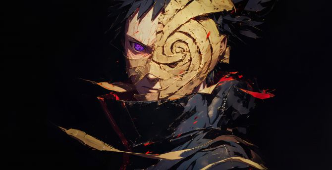 Obito Uchiha, behind the masked, avenger of anime, art wallpaper