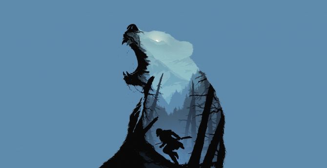 Silhouette, movie, poster, The Revenant wallpaper