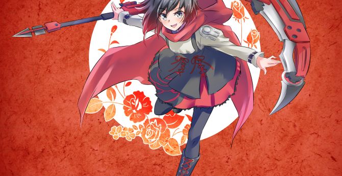 Ruby rose, artwork, anime girl wallpaper