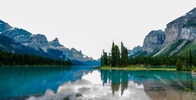Desktop wallpaper lake, nature, mountains, reflections, hd 
