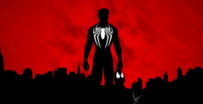 Spider-man, spidey, silhouette, art wallpaper