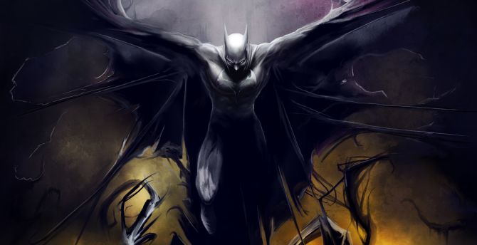 Batman, dark, superhero, artwork, DC comics wallpaper