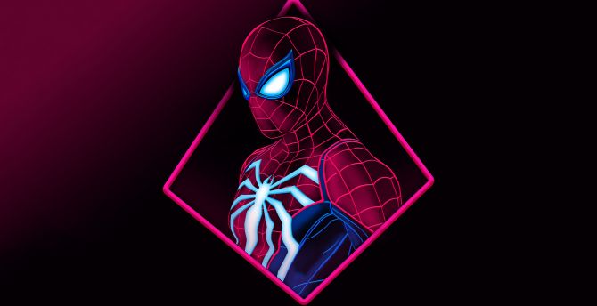 Fan art, spider-man, red-dark wallpaper