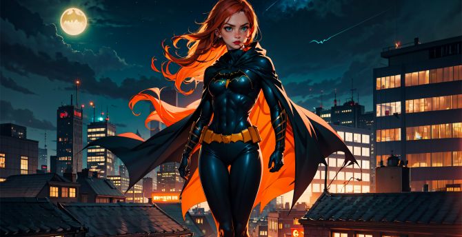Batgirl, beautiful and bold superhero, artwork wallpaper