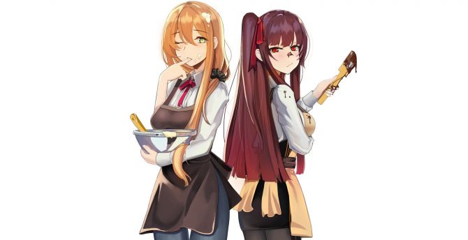 Cooking, anime girls, girls frontline wallpaper