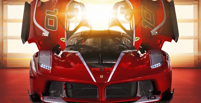 Ferrari FXX-K, red supercar wallpaper