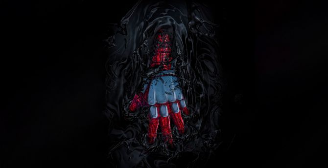 Venom over spider-man, hand, 2023 wallpaper