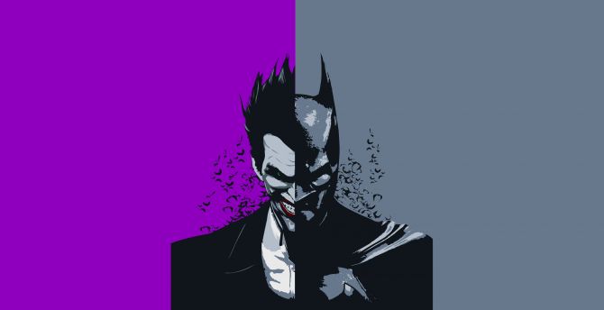 Face-off, Batman and Joker, artwork wallpaper
