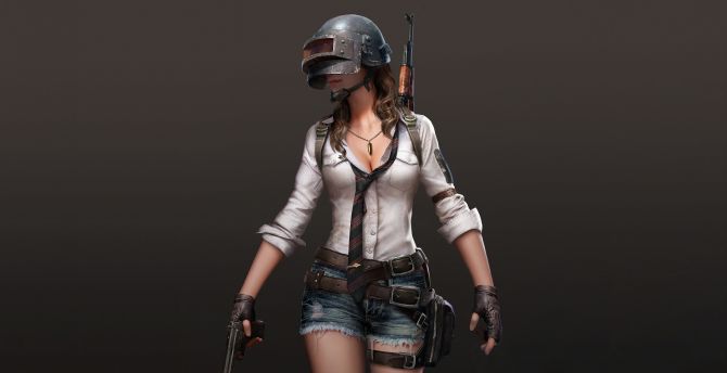 PlayerUnknown's Battlegrounds, woman with guns, artwork wallpaper