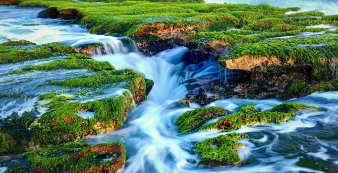 Wallpaper moss, rocks, river, nature, landscape desktop wallpaper, hd  image, picture, background, b941f2 | wallpapersmug