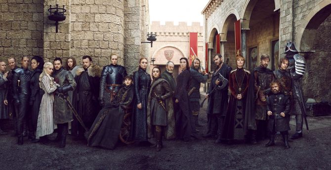 Season 8, 2019, Game of Thrones, cast wallpaper