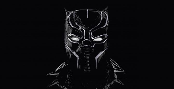 Black panther, black mask, artwork wallpaper