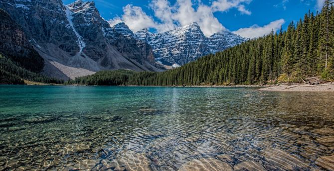 Desktop wallpaper clean lake, mountains range, trees ...